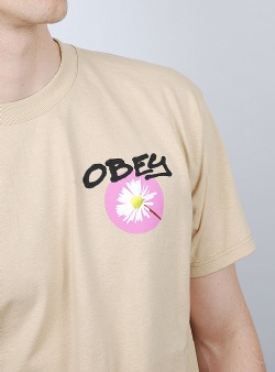 Obey Daisy spray tee Sand