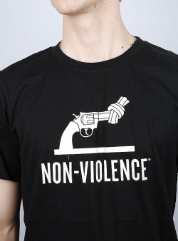 Dedicated x Non Violence The knotted gun tee Black