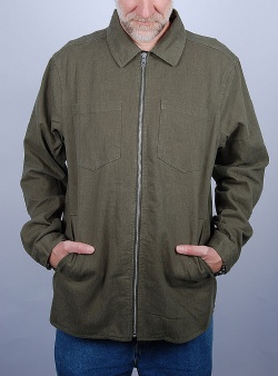 Revolution Overshirt zip solid Army