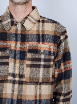 Revolution Lined overshirt w bottons Lightbrown