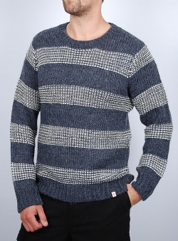 Revolution Stripe knit sweater Navy