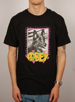 Obey Peace dog tee Black