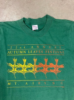 Sportif Vintage Autumn leaves festival tee M, Green