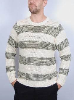 Revolution Stripe knit sweater Off white