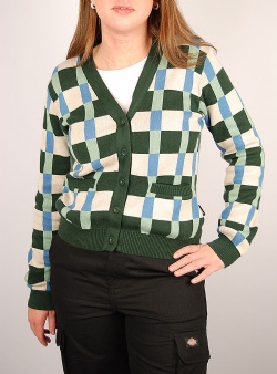 Dedicated Iggesund retro check cardigan Dark green