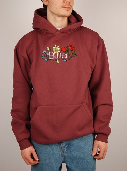 Butter Goods Floral embroidered hood Wine
