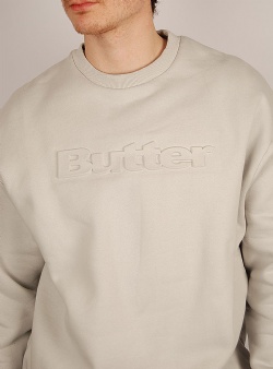Butter Goods Embossed logo crewneck Cement