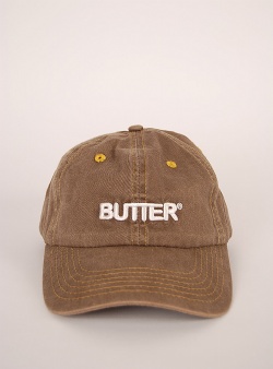 Butter Goods Rounded logo 6 panel cap Washed oakwood