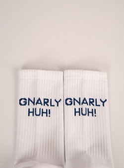 Polar Skate Company Rib socks gnarly huh White blue