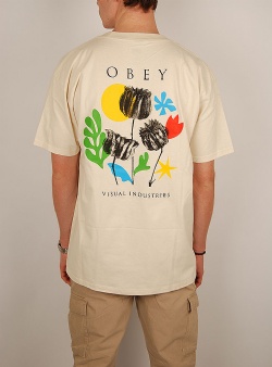 Obey Flowers papers scissors tee Cream