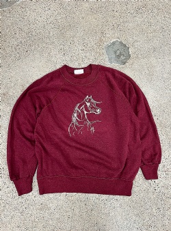 Sportif Vintage Horse crew L, Burgundy