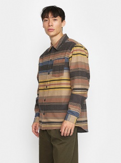 Revolution Striped casual overshirt Blue