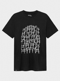Dedicated Cat crowd tee Black