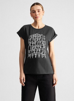 Dedicated Cat crowd Visby tee Black