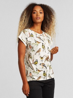 Dedicated Autumn birds Visby tee Whisper white