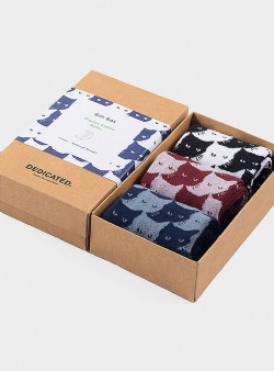 Dedicated Sigtuna pepita cats 3-pack socks Multi color