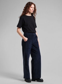 Dedicated Vara corduroy workwear pants Navy black iris
