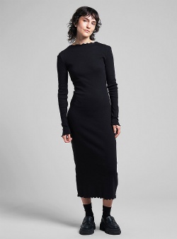 Dedicated Lofta rib dress Black