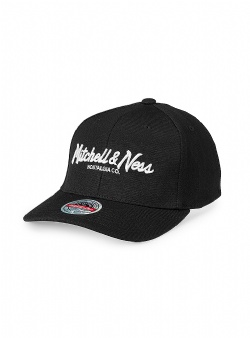 Mitchell and Ness Pinscript classic red snapback Black white