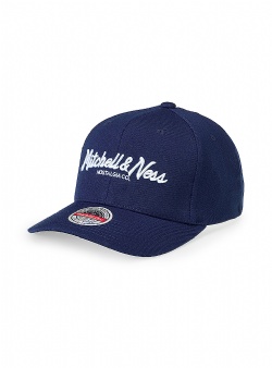 Mitchell and Ness Pinscript classic red snapback Navy white