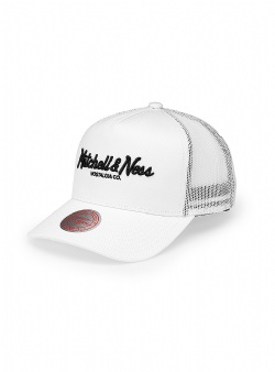 Mitchell and Ness Pinscript trucker White black