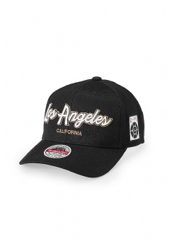 Mitchell and Ness Lakers allstar script patch classic red snapback Black