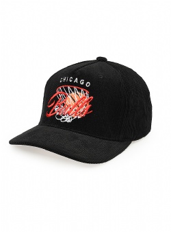Mitchell and Ness Bulls cord nets pro crown snapback Black
