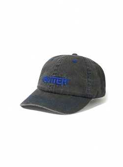 Butter Goods Rounded logo 6 panel cap Washed black