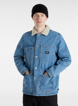 Vans Drill chore denim sherpa coat Stonewash blue