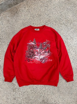 Sportif Vintage Joys of winters magic sweater M, Red