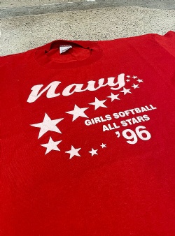 Sportif Vintage Navy girls softball all stars 96 tee XXL, Red