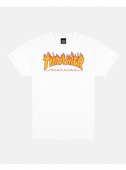 Thrasher Flame tee White