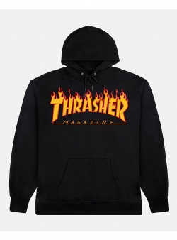 Thrasher Flame hood Black