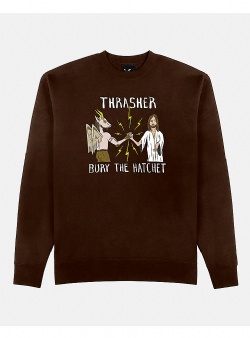 Thrasher x toy machine btw crewneck Dark chocolate