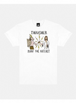 Thrasher x toy machine bth tee White