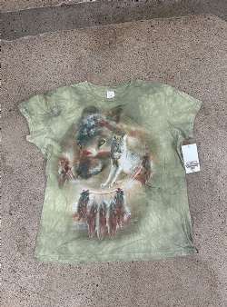 Sportif Vintage Dreamcatcher wolf tee XXL, Green