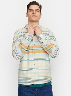 Revolution Striped casual overshirt Offwhite