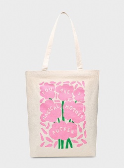 Dedicated Magical flowers tote bag Off white