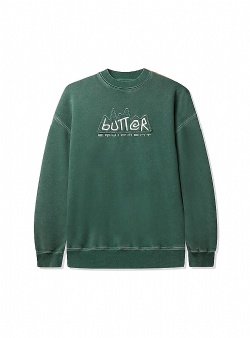 Butter Goods Equipment applique crewneck Washed fern