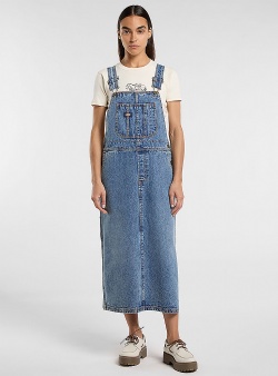 Dickies Bib long overall dress w Rinsed fade
