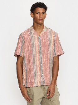 Revolution Short sleeved cuban shirt Red