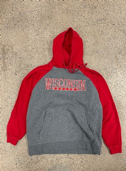 Sportif Vintage Wisconsin Badgers hood L?, Red grey