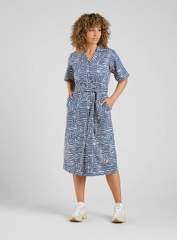 Dedicated Orrefors shirt dress wave tiles Blue