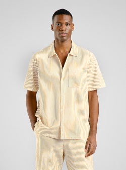 Dedicated Brantevik shirt work stripe Yellow