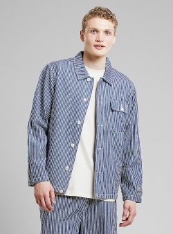Dedicated Kangos jacket work stripe Blue