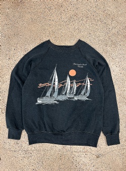 Sportif Vintage Clearwater beach Florida crew L, Black