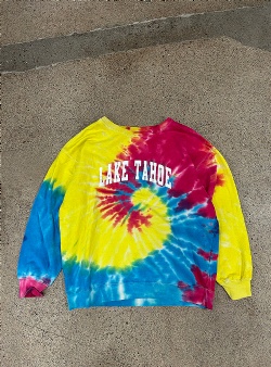 Sportif Vintage Lake Tahoe tie dye crew L?, Tie Dye