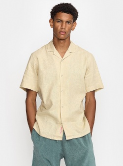 Revolution Linen short sleeved cuban shirt Offwhite
