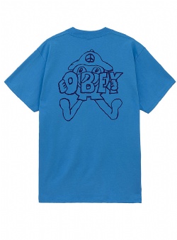 Obey Peace troll tee Azure blue