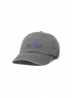 Butter Goods Rounded logo 6 panel cap Washed grey